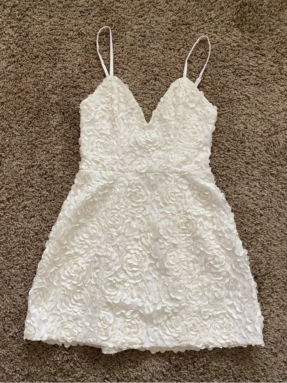 House of CB London White Floral Appliqué Spaghetti Strap Dress - Picture 2 of 6